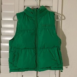 Green puffer vest
